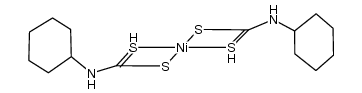 bis(N-cyclohexyldithiocarbamato)nickel(II) Structure
