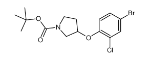 2-Methyl-2-propanyl 3-(4-bromo-2-chlorophenoxy)-1-pyrrolidinecarb oxylate结构式