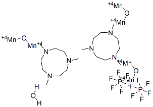 bis(N,N',N''-trimethyl-1,4,7-triazacyclononane)-trioxo-dimanganese (IV) di(hexafluorophosphate) monohydrate structure