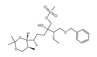 (5S)-2-((S)-1-(benzyloxy)butan-2-yl)-2-hydroxy-5-((4R,5S)-2,2,5-trimethyl-1,3-dioxan-4-yl)hexyl methanesulfonate结构式