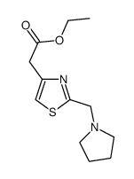 (2-Pyrrolidin-1-ylmethyl-thiazol-4-yl)-acetic acid ethyl ester结构式