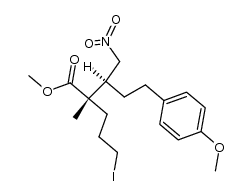 (3S)-methyl 2-(3-iodopropyl)-5-(4-methoxyphenyl)-2-methyl-3-(nitromethyl)pentanoate Structure