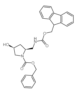(2S,4S)-2-((((9H-芴-9-基)甲氧基)羰基氨基)甲基)-4-羟基吡咯烷-1-羧酸苄酯结构式