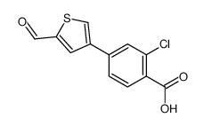 2-chloro-4-(5-formylthiophen-3-yl)benzoic acid Structure