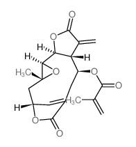 2-Propenoic acid,2-methyl-,(1aR,3R,8S,8aR,11aS,11bR)-1a,2,3,7,8,8a,9,10,11a,11b-decahydro-1a-methyl-9-methylene-5,10-dioxo-5H-3,6-methenofuro[2,3-f]oxireno[d]oxacycloundecin-8-ylester Structure