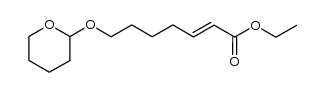 (E)-ethyl 7-((tetrahydro-2H-pyran-2-yl)oxy)hept-2-enoate结构式