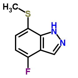4-Fluoro-7-(methylthio)-1H-indazole结构式