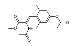 (Z)-2-乙酰氨基-3-(4-乙酰氧基-2,6-二甲基苯基)丙烯酸甲酯结构式