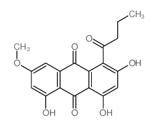 9,10-Anthracenedione,2,4,5-trihydroxy-7-methoxy-1-(1-oxobutyl)- Structure