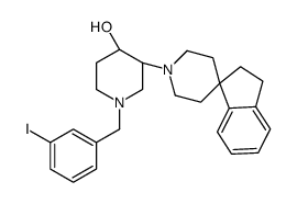 (3S,4S)-1-[(3-iodophenyl)methyl]-3-spiro[1,2-dihydroindene-3,4'-piperidine]-1'-ylpiperidin-4-ol Structure