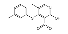 5-methyl-4-(3-methylphenyl)sulfanyl-3-nitro-1H-pyridin-2-one Structure
