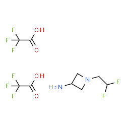 1-(2,2-difluoroethyl)azetidin-3-amine; bis(trifluoroacetic acid)结构式