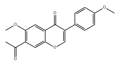 4H-1-Benzopyran-4-one, 7-acetyl-6-methoxy-3-(4-methoxyphenyl)-结构式