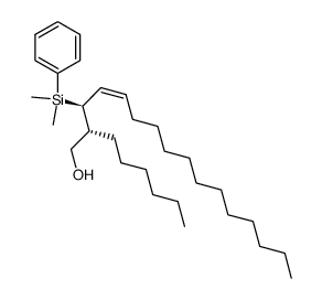 (2R,3S,Z)-3-(dimethyl(phenyl)silyl)-2-hexylhexadec-4-en-1-ol结构式