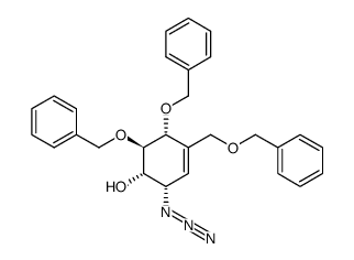 (1S,2S,3R,4R)-1-azido-3,4-di-O-benzyl-5-(benzyloxymethyl)cyclohex-5-ene-2,3,4-triol结构式