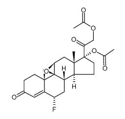 9,11-Epoxy-6-fluoro-17,21-dihydroxypregn-4-ene-3,20-dione-17,21-diacetate结构式