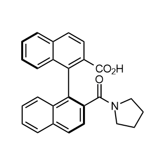 (1S)-2′-(1-吡咯烷基羰基)[1,1′-联萘]-2-羧酸结构式