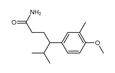 4-[4-Methoxy-3-methyl-phenyl]-5-methyl-hexansaeure-amid结构式