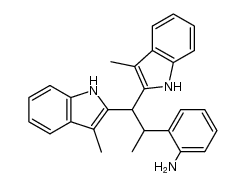 2-[1-methyl-2,2-bis-(3-methyl-indol-2-yl)-ethyl]-aniline结构式