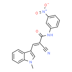 (2E)-2-cyano-3-(1-methyl-1H-indol-3-yl)-N-(3-nitrophenyl)prop-2-enamide structure