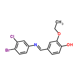 4-{(E)-[(4-Bromo-3-chlorophenyl)imino]methyl}-2-ethoxyphenol结构式