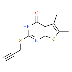 5,6-dimethyl-2-(prop-2-yn-1-ylthio)thieno[2,3-d]pyrimidin-4(3H)-one结构式