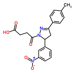 4-[3-(4-Methylphenyl)-5-(3-nitrophenyl)-4,5-dihydro-1H-pyrazol-1-yl]-4-oxobutanoic acid结构式