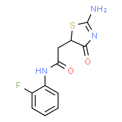 N-(2-fluorophenyl)-2-(2-imino-4-oxo-1,3-thiazolidin-5-yl)acetamide结构式