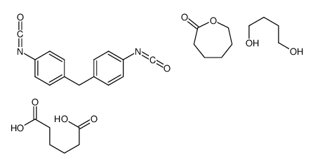 butane-1,4-diol,hexanedioic acid,1-isocyanato-4-[(4-isocyanatophenyl)methyl]benzene,oxepan-2-one Structure