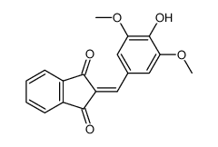 2-(3,5-dimethoxy-4-hydroxybenzylidene)indan-1,3-dione结构式