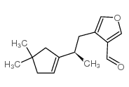 (R)-4-(2-(4,4-Dimethyl-1-cyclopenten-1-yl)propyl)-3-furancarboxaldehyd e结构式