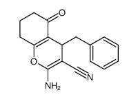 2-amino-4-benzyl-5-oxo-4,6,7,8-tetrahydrochromene-3-carbonitrile Structure