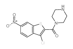 1-[(3-氯-6-硝基-1-苯并噻吩-2-基)羰基]哌嗪结构式