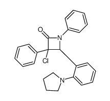 3-chloro-1,3-diphenyl-4-(2-pyrrolidin-1-ylphenyl)azetidin-2-one Structure