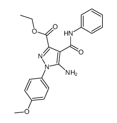 5-amino-1-(4-methoxy-phenyl)-4-phenylcarbamoyl-1H-pyrazole-3-carboxylic acid ethyl ester Structure