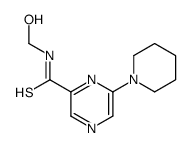 N-(hydroxymethyl)-6-piperidin-1-ylpyrazine-2-carbothioamide结构式
