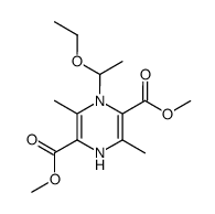 1-(1-ethoxy-ethyl)-3,6-dimethyl-1,4-dihydro-pyrazine-2,5-dicarboxylic acid dimethyl ester Structure