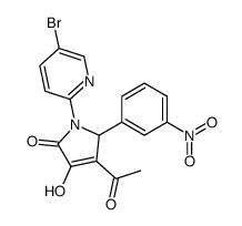 3-acetyl-1-(5-bromopyridin-2-yl)-4-hydroxy-2-(3-nitrophenyl)-2H-pyrrol-5-one结构式