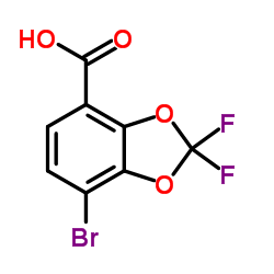 7-Bromo-2,2-difluoro-1,3-benzodioxole-4-carboxylic acid结构式