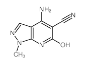 5-amino-9-methyl-3-oxo-2,8,9-triazabicyclo[4.3.0]nona-1,4,6-triene-4-carbonitrile结构式