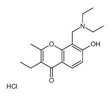 diethyl-[(3-ethyl-7-hydroxy-2-methyl-4-oxochromen-8-yl)methyl]azanium,chloride Structure