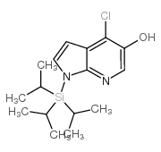 4-氯-1-[三(1-甲基乙基)硅酯]-1H-吡咯并[2,3-B]吡啶-5-醇结构式