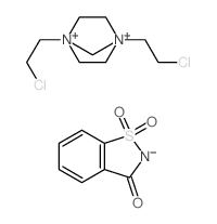 1,4-bis(2-chloroethyl)-1,4-diazoniabicyclo[2.2.1]heptane; 9,9-dioxo-9$l^{6}-thia-8-azabicyclo[4.3.0]nona-1,3,5-trien-7-one结构式