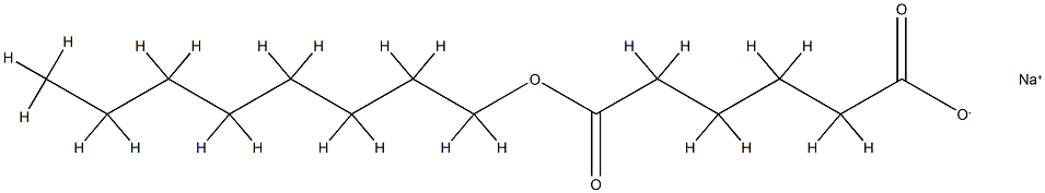 Adipic acid 1-octyl 6-sodium salt Structure