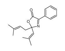 2-(3-methylbut-2-en-1-yl)-2-(2-methylprop-1-en-1-yl)-4-phenyloxazol-5(2H)-one结构式