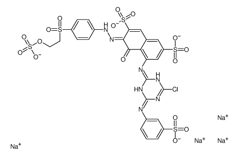 5-[[4-chloro-6-[(3-sulphophenyl)amino]-1,3,5-triazin-2-yl]amino]-4-hydroxy-3-[[4-[[2-(sulphooxy)ethyl]sulphonyl]phenyl]azo]naphthalene-2,7-disulphonic acid, sodium salt结构式