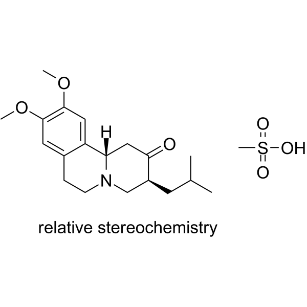 (3S,11bS)-9,10-dimethoxy-3-(2-methylpropyl)-1,3,4,6,7,11b-hexahydrobenzo[a]quinolizin-2-one,methanesulfonic acid Structure