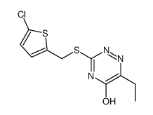 3-[(5-chlorothiophen-2-yl)methylsulfanyl]-6-ethyl-2H-1,2,4-triazin-5-one Structure