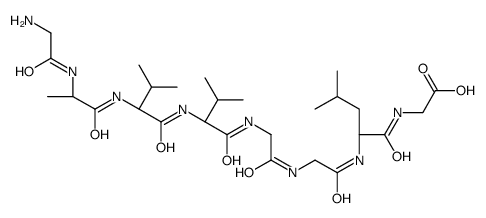 2-[[(2S)-2-[[2-[[2-[[(2S)-2-[[(2S)-2-[[(2S)-2-[(2-aminoacetyl)amino]propanoyl]amino]-3-methylbutanoyl]amino]-3-methylbutanoyl]amino]acetyl]amino]acetyl]amino]-4-methylpentanoyl]amino]acetic acid Structure