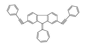 9-cyclohepta-2,4,6-trien-1-ylidene-2,7-bis(2-phenylethynyl)fluorene结构式